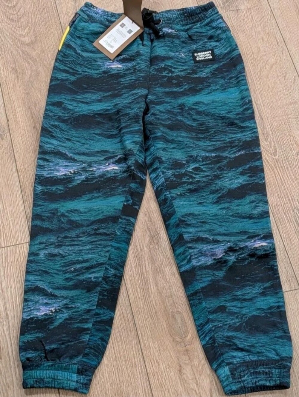 Burberry Sea Print Track Pants Deep Teal Small